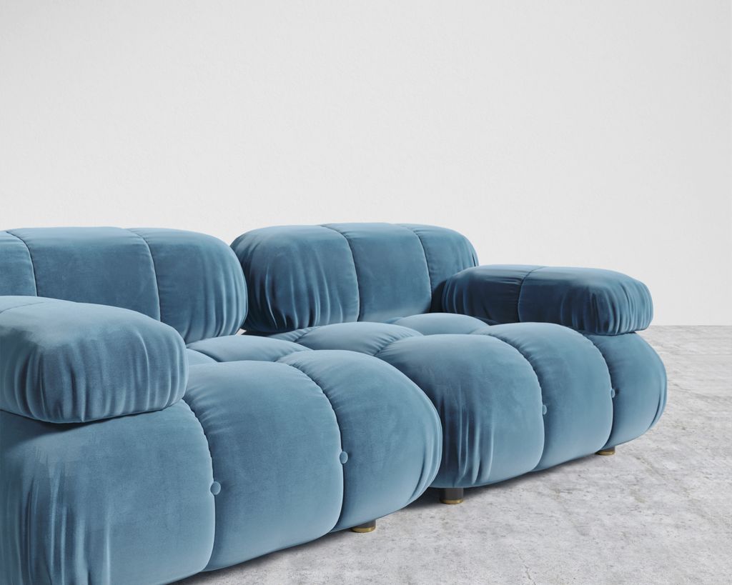 Belia Custom Loveseat - Plush Velvet: Solstice