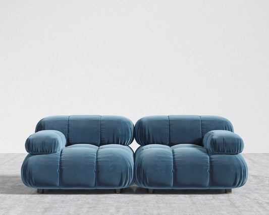 Belia Custom Loveseat - Plush Velvet: Solstice