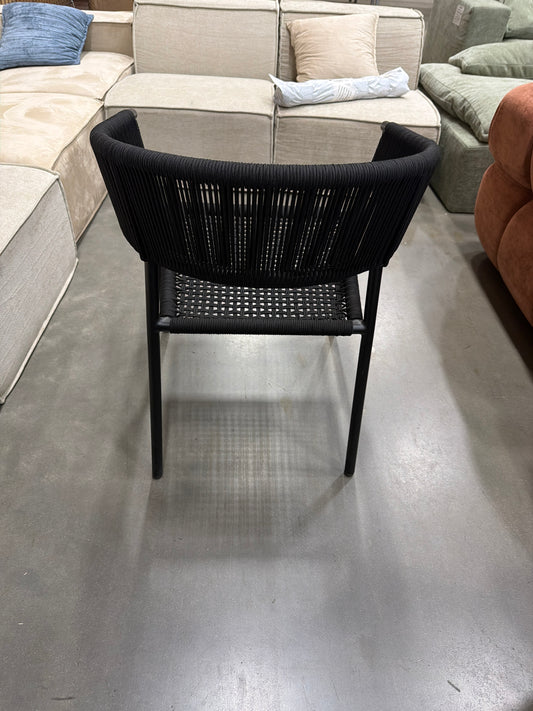 Afton Outdoor Dining Chair - Black Cord, Black Frame