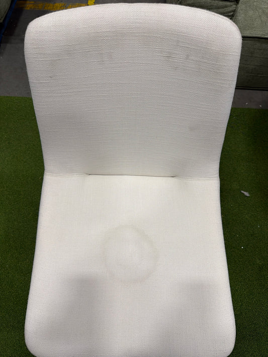 Aubrey Side Chair - Performance Linen: Swan, Walnut Stain