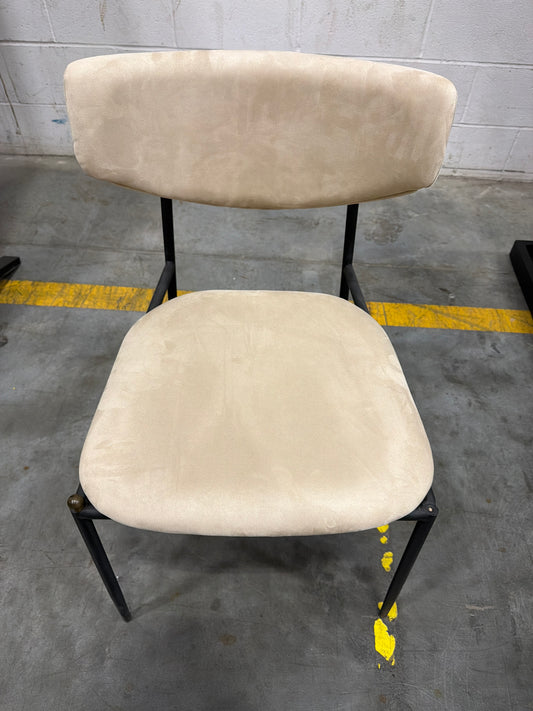 Geno Dining Chair - Venice Vegan Suede: Latte, Black Base