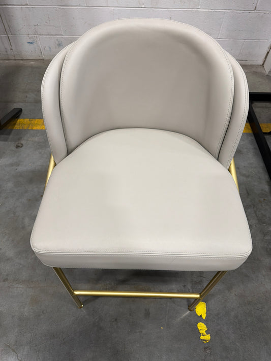 Angelo Counter Stool - Microfiber Leather: Trento Taupe, Brass Base