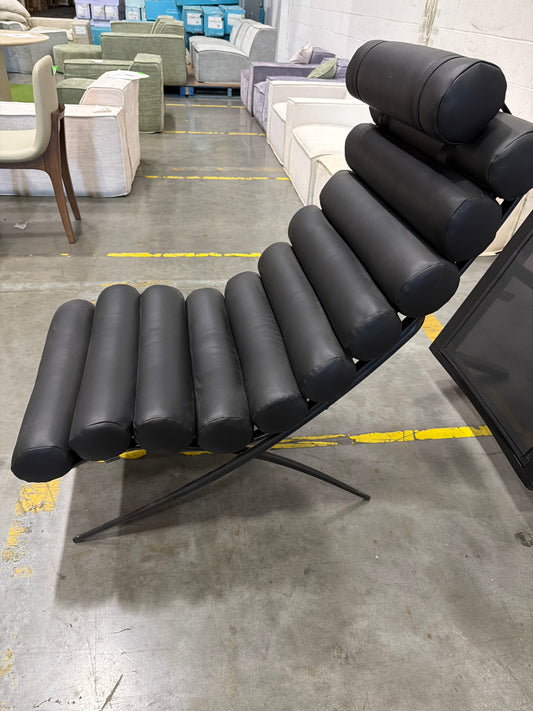 Jericho Lounge Chair - Microfiber Leather: Trento Jet Black