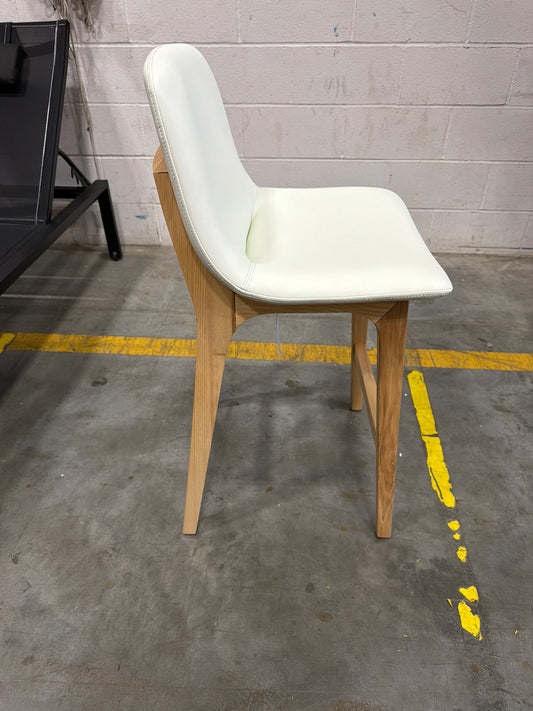 Aubrey Counter Stool - Microfiber Leather: Trento Eggshell, Natural Base