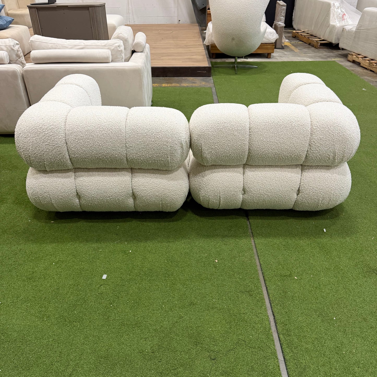 Belia Custom Loveseat - Chatou Bouclé: Pearl