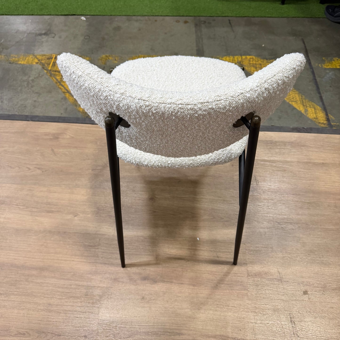 Geno Dining Chair - Chatou Bouclé: Pearl, Black Base