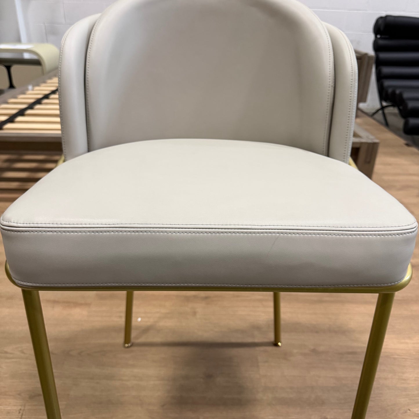 Angelo Counter Stool - Microfiber Leather: Trento Taupe, Brass Base