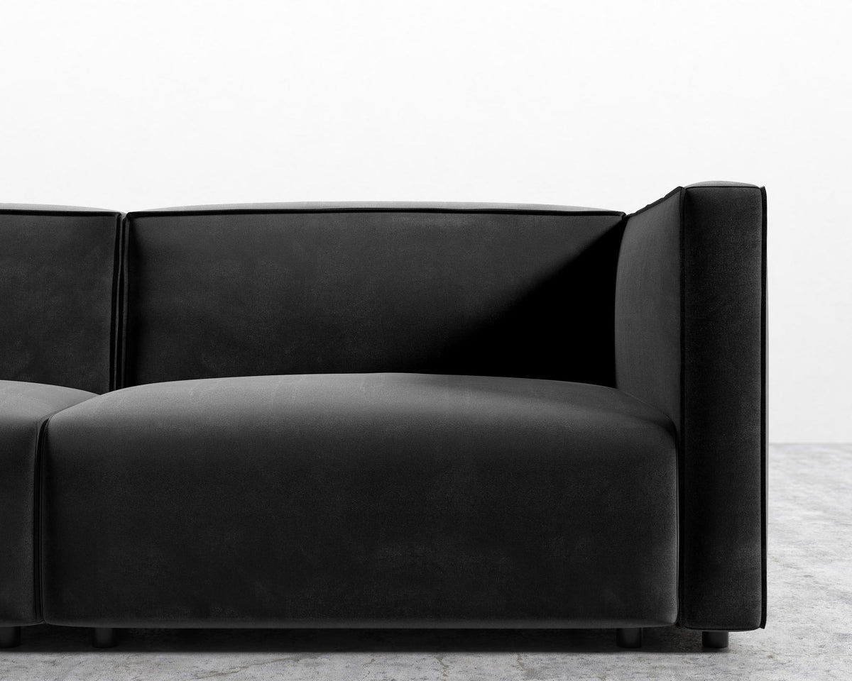 Arya Modular Loveseat - Plush Velvet - Black
