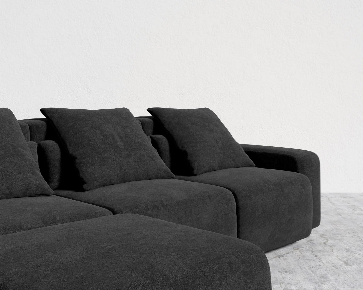Kaye Sectional Sofa S - Standard, Essential Cloud Weave - Obsidian
