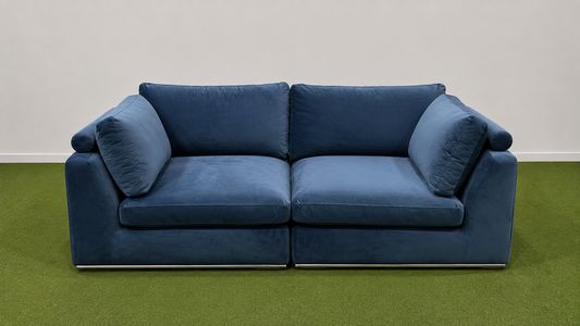 Milo Sofa Compact - Plush Velvet: Prussian