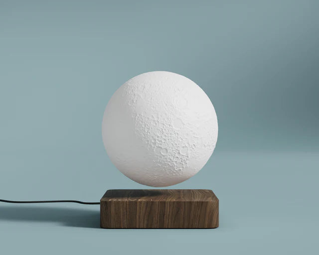 Anti-Gravity Lunar Lamp - Walnut Finish