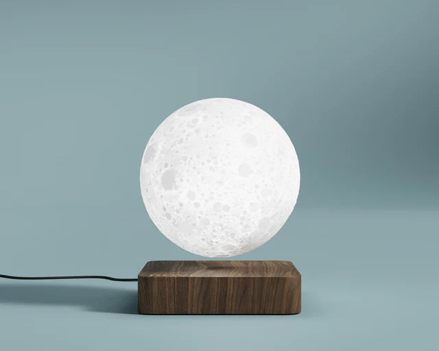 Anti-Gravity Lunar Lamp - Walnut Finish
