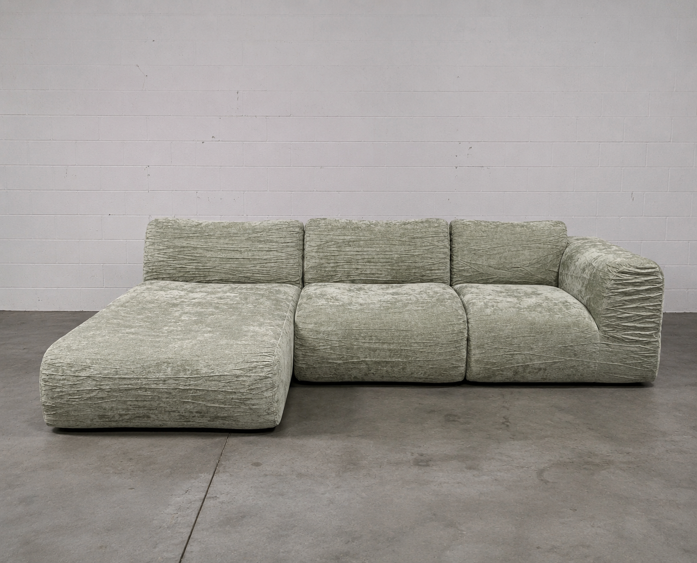 Atelier Sectional Sofa - Performance Weave: Krypton Green, Left Hand Facing