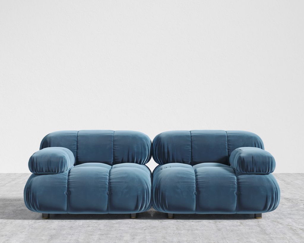 Belia Custom Loveseat - Plush Velvet: Solstice