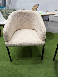 Solana Dining Chair - Shearling: Almond, Black Base