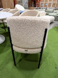 Solana Dining Chair - Shearling: Almond, Black Base