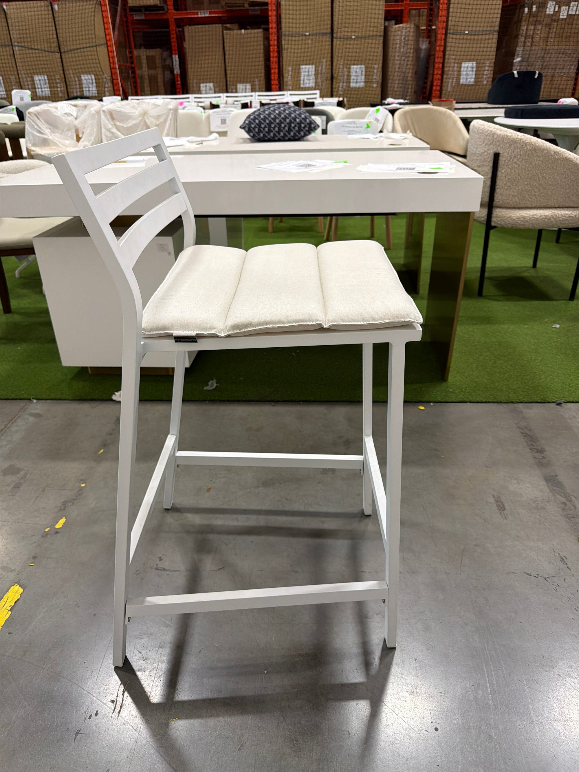 Linnea Outdoor Barstool - Palisades, White Frame