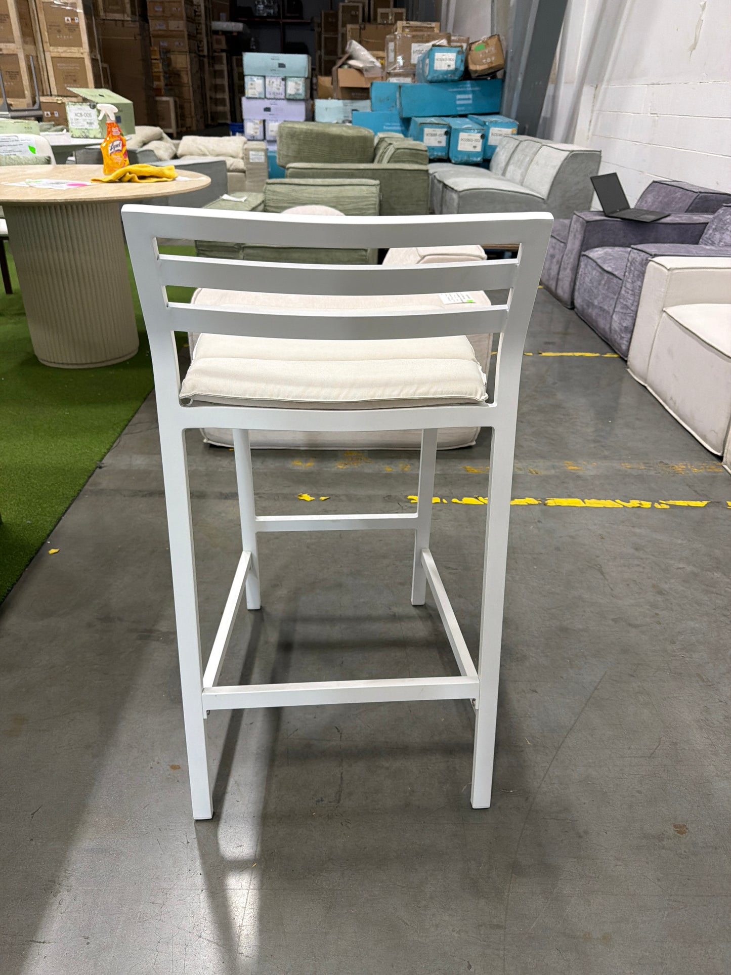 Linnea Outdoor Barstool - Palisades, White Frame