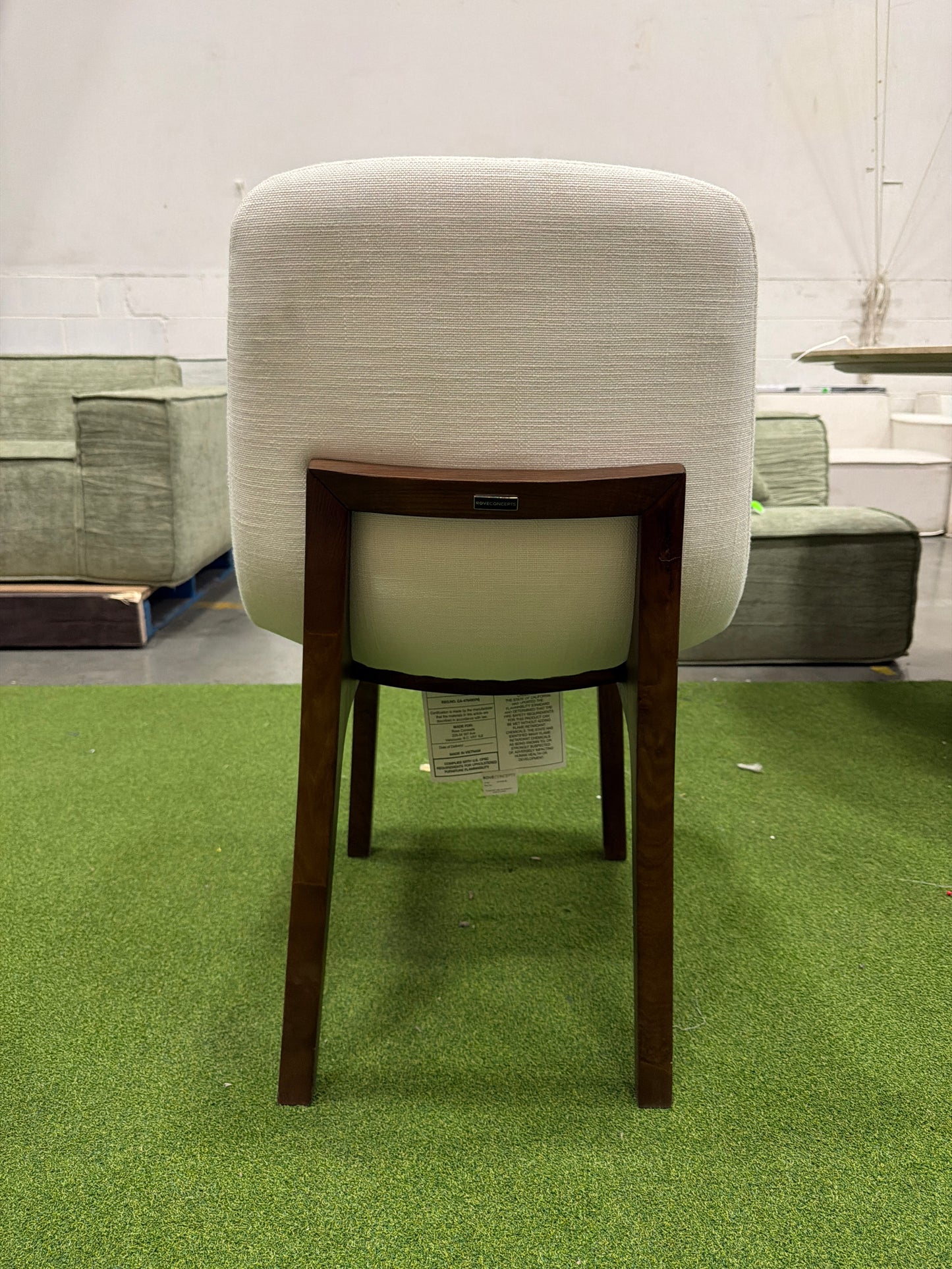 Aubrey Side Chair - Performance Linen: Swan, Walnut Stain