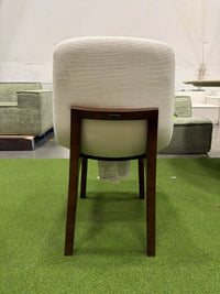 Aubrey Side Chair - Performance Linen: Swan, Walnut Stain