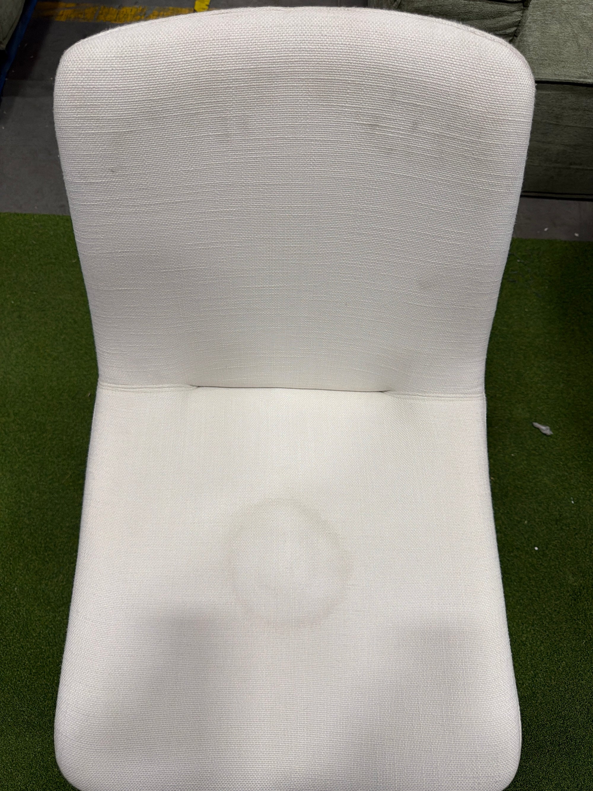 Aubrey Side Chair - Performance Linen: Swan, Walnut Stain