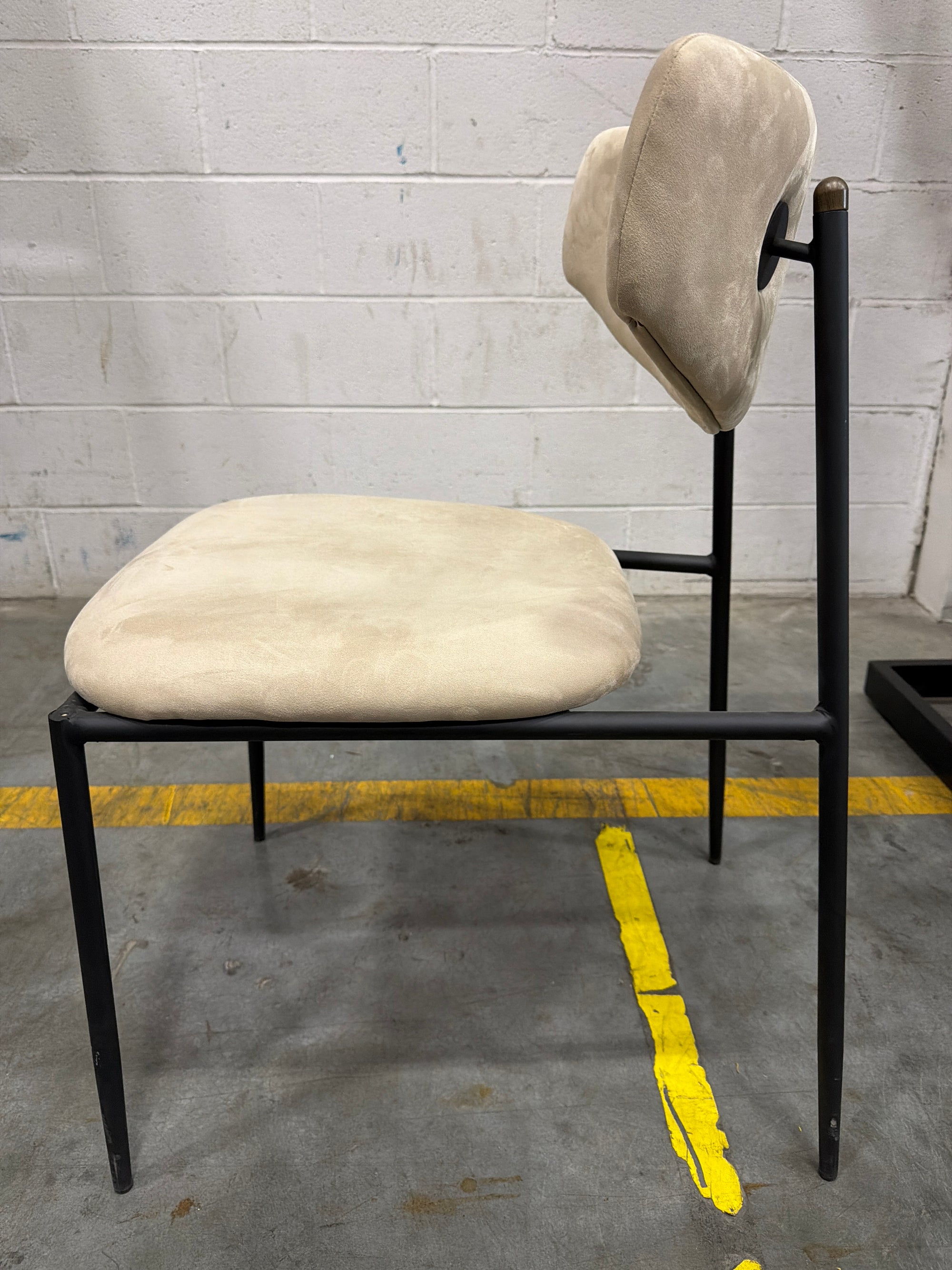 Geno Dining Chair - Venice Vegan Suede: Latte, Black Base