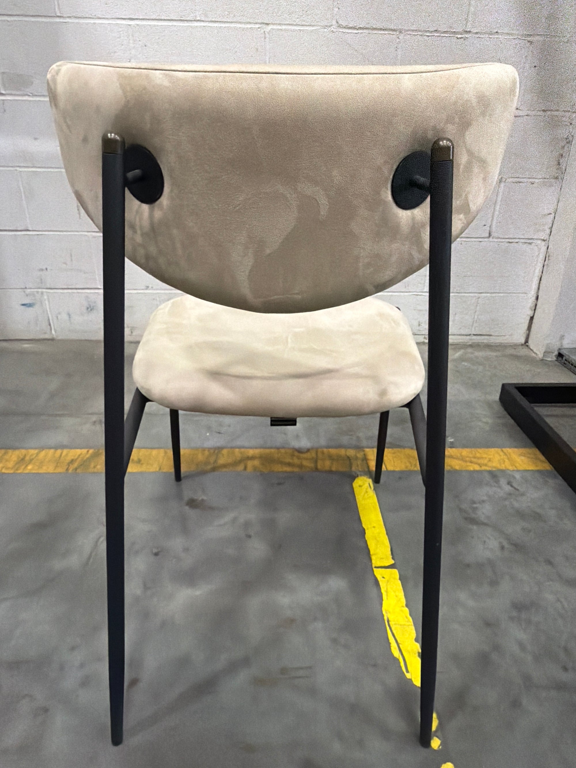 Geno Dining Chair - Venice Vegan Suede: Latte, Black Base