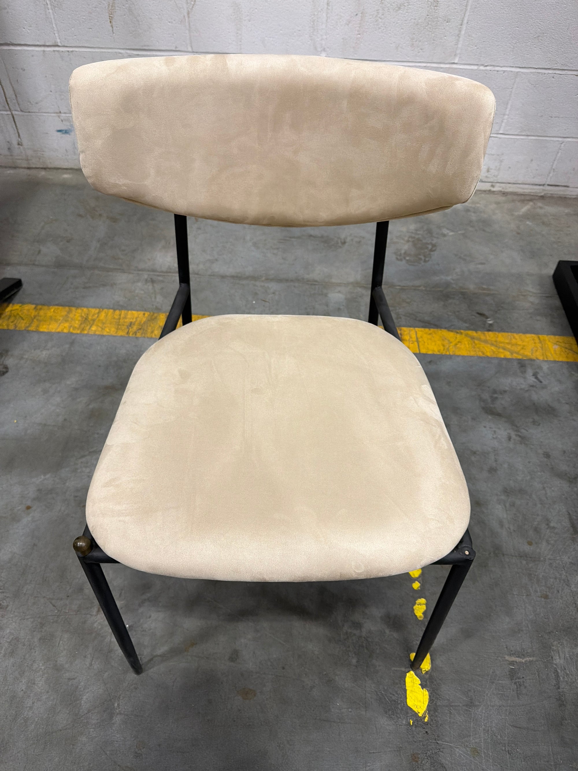 Geno Dining Chair - Venice Vegan Suede: Latte, Black Base