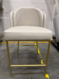 Angelo Counter Stool - Microfiber Leather: Trento Taupe, Brass Base