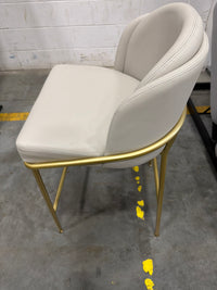 Angelo Counter Stool - Microfiber Leather: Trento Taupe, Brass Base