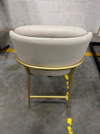Angelo Counter Stool - Microfiber Leather: Trento Taupe, Brass Base
