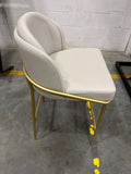 Angelo Counter Stool - Microfiber Leather: Trento Taupe, Brass Base