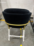 Angelo Counter Stool - Plush Velvet: Black, Brass Base