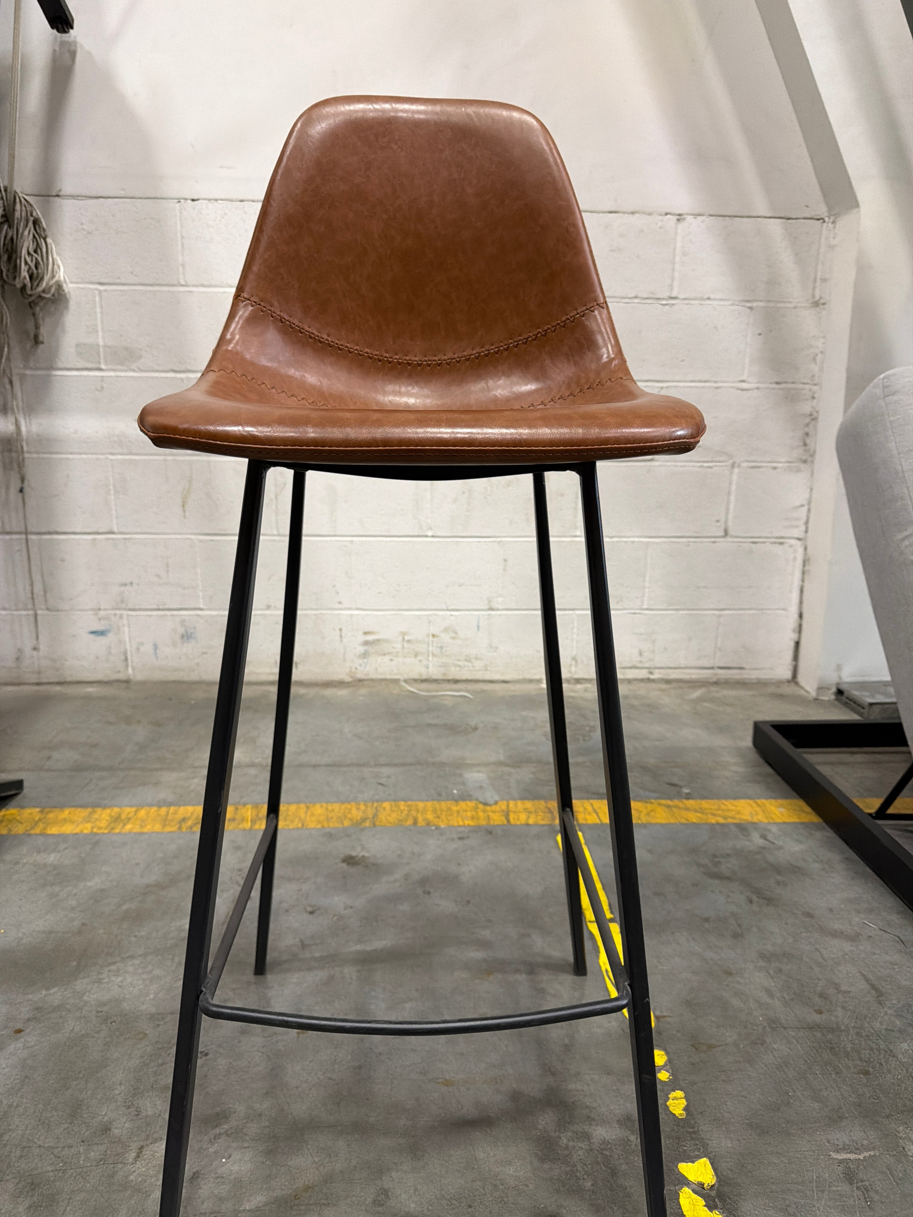 Sample Counter Stool - Brown Leather – Rove Outlet - Canada