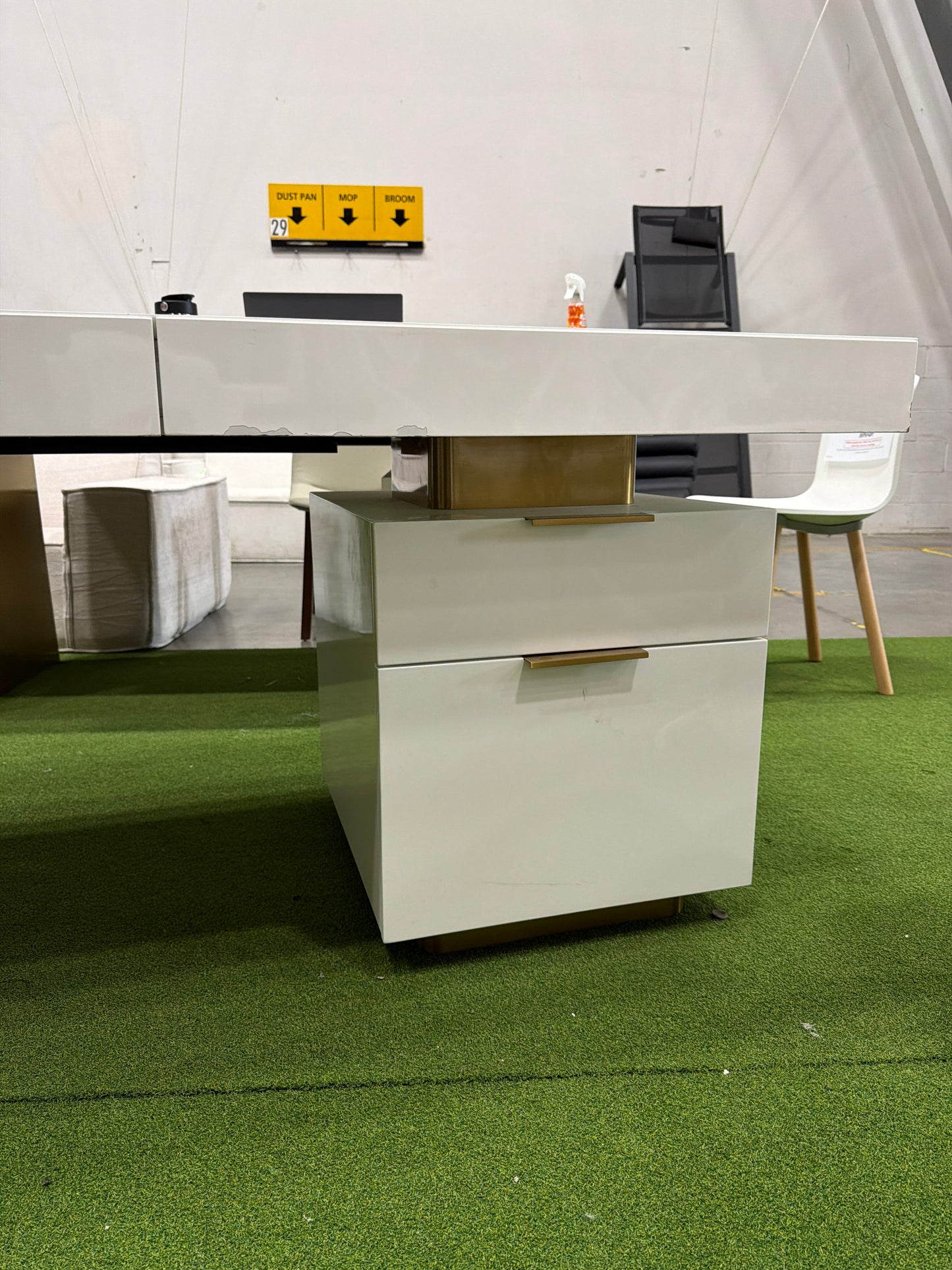 Arlo Desk - Glossy White Lacquer, 63"