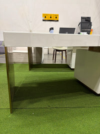 Arlo Desk - Glossy White Lacquer, 63"