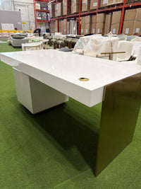 Arlo Desk - Glossy White Lacquer, 63"