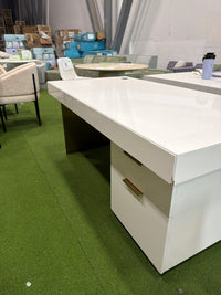 Arlo Desk - Glossy White Lacquer, 63"