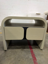 Vienna Nightstand - Alabaster Matte Lacquer with Black Oak Veneer