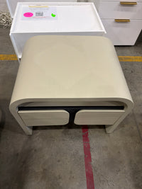 Vienna Nightstand - Alabaster Matte Lacquer with Black Oak Veneer