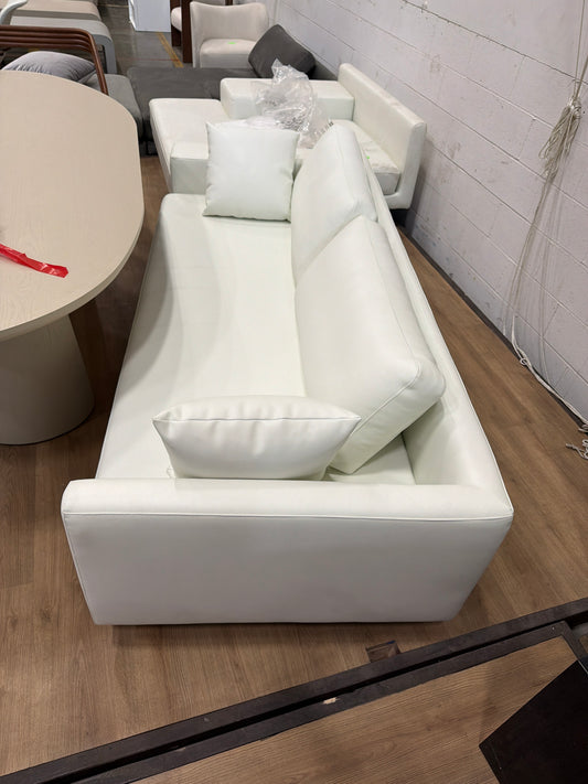 Dresden Left Arm Sofa - Microfiber Leather: Trento Eggshell