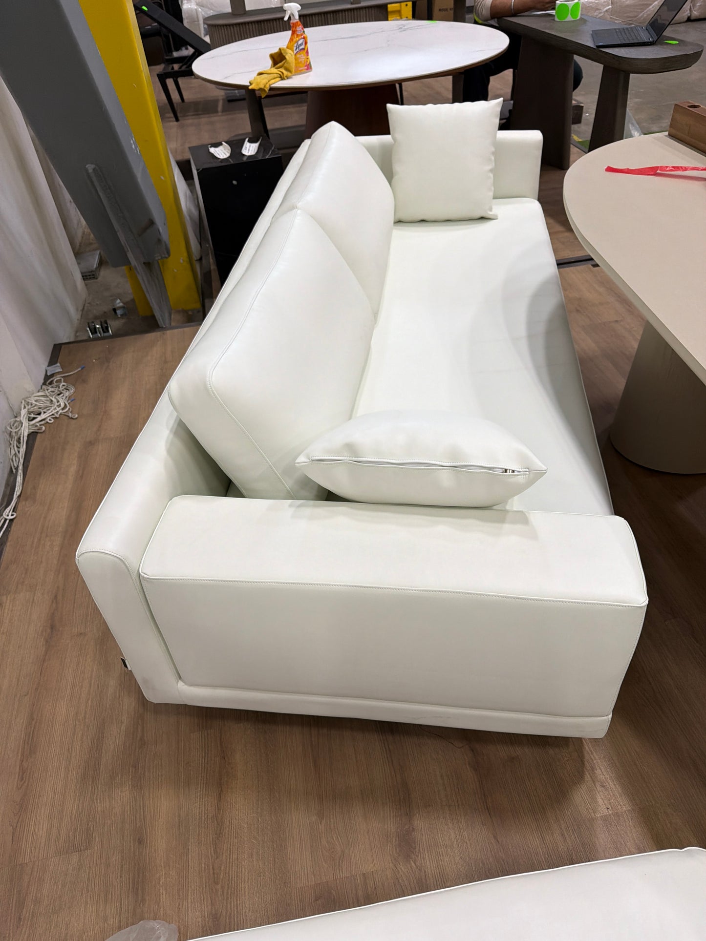 Dresden Left Arm Sofa - Microfiber Leather: Trento Eggshell