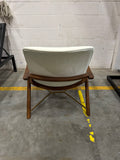 Aubrey Lounge Chair - Microfiber Leather: Trento Eggshell, Walnut Stain