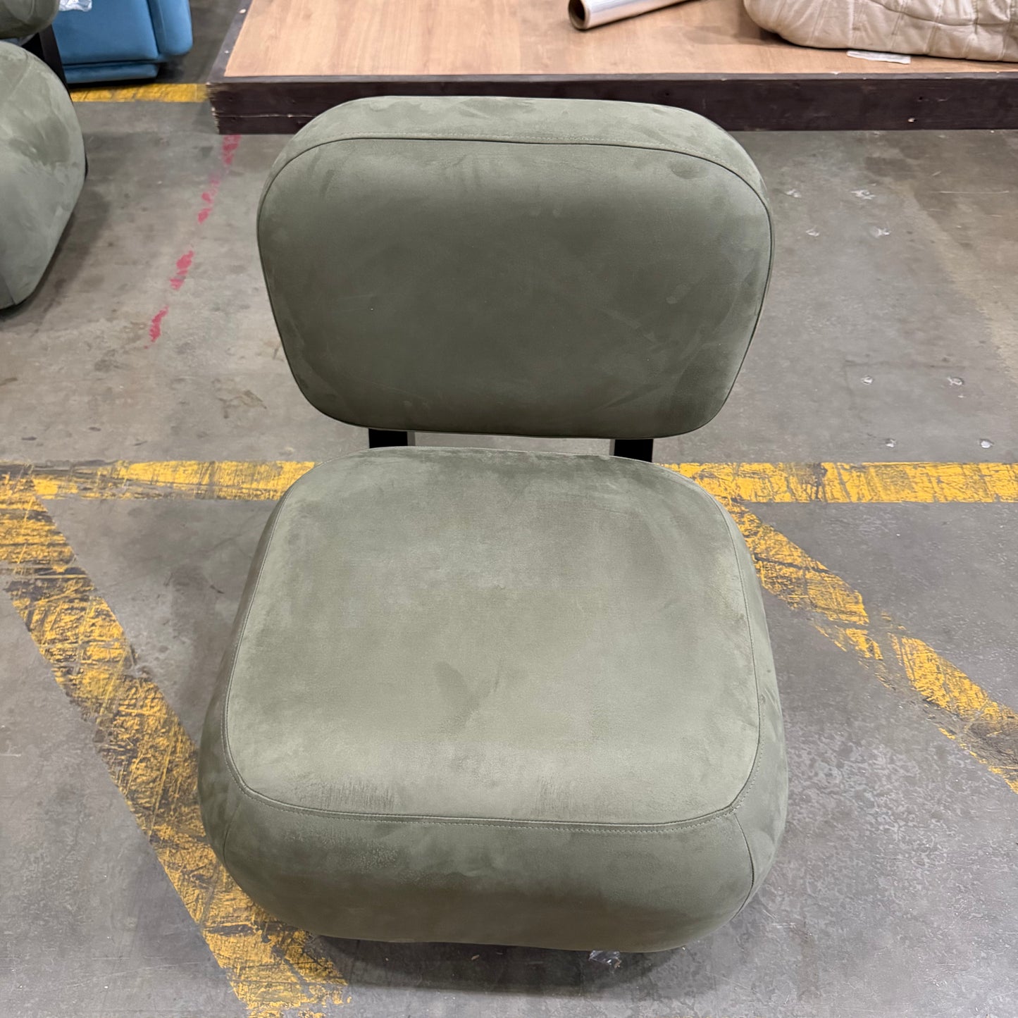 Toro Lounge Chair - Venice Vegan Suede: Sage, Ebony