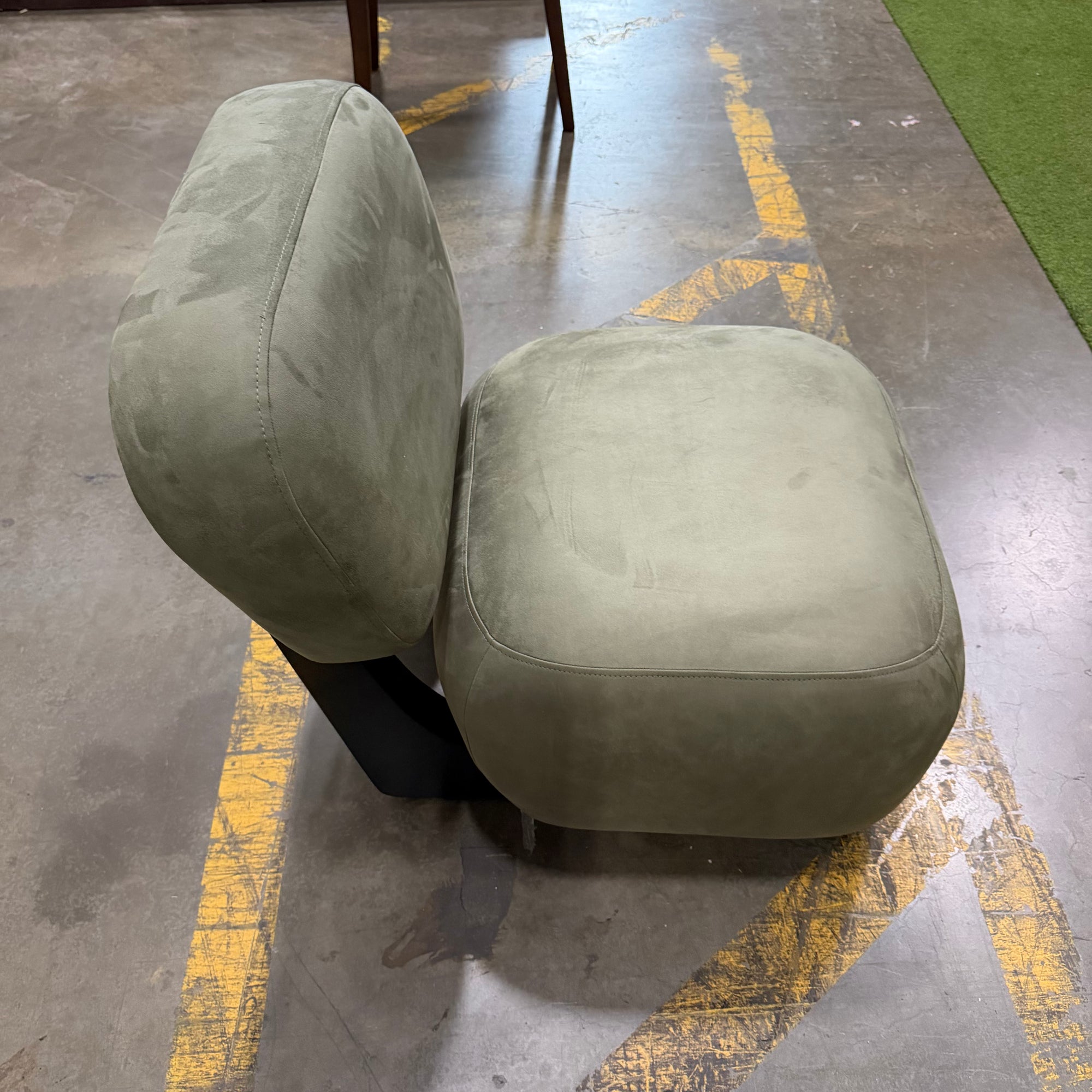 Toro Lounge Chair - Venice Vegan Suede: Sage, Ebony