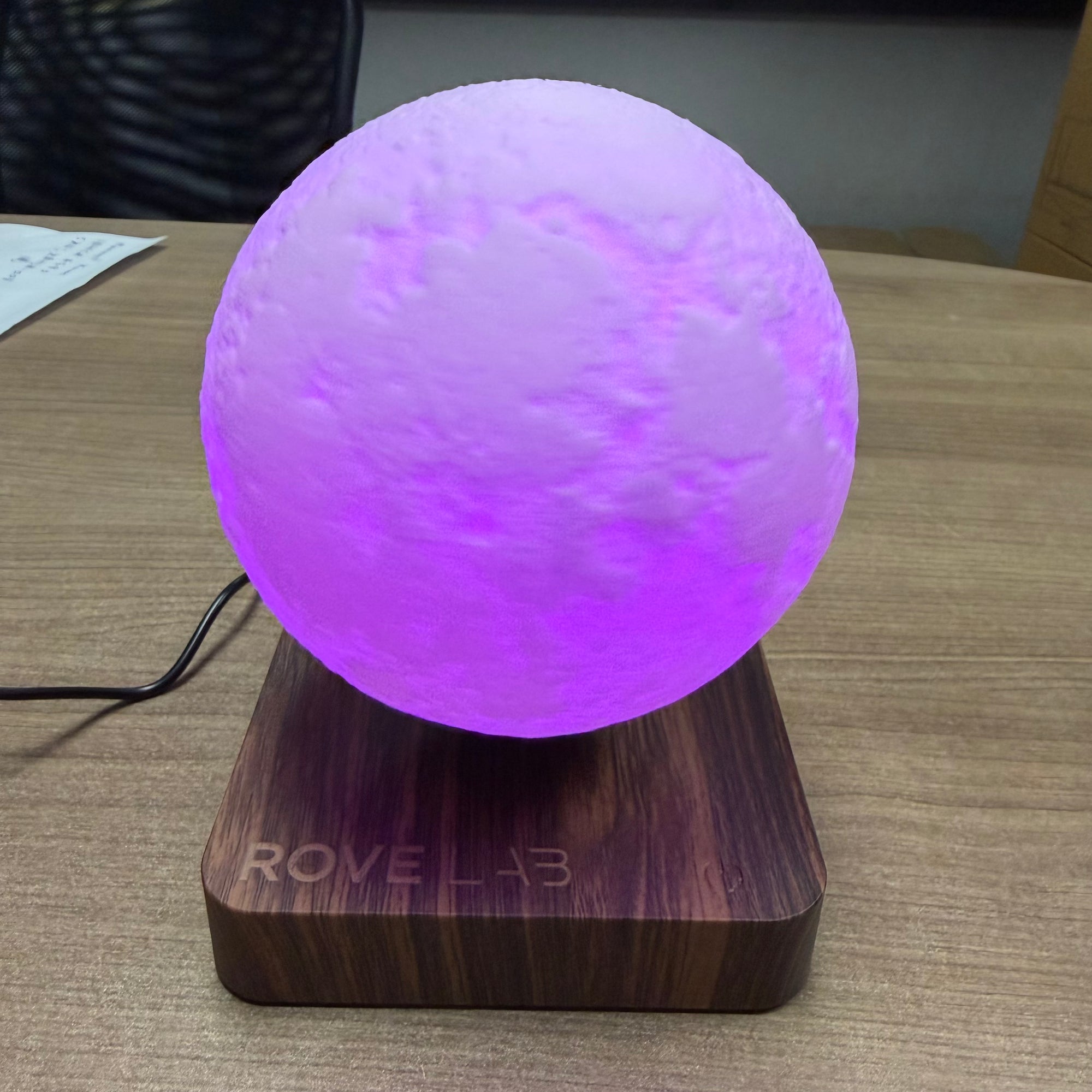 Anti-Gravity Lunar Lamp - Walnut Finish