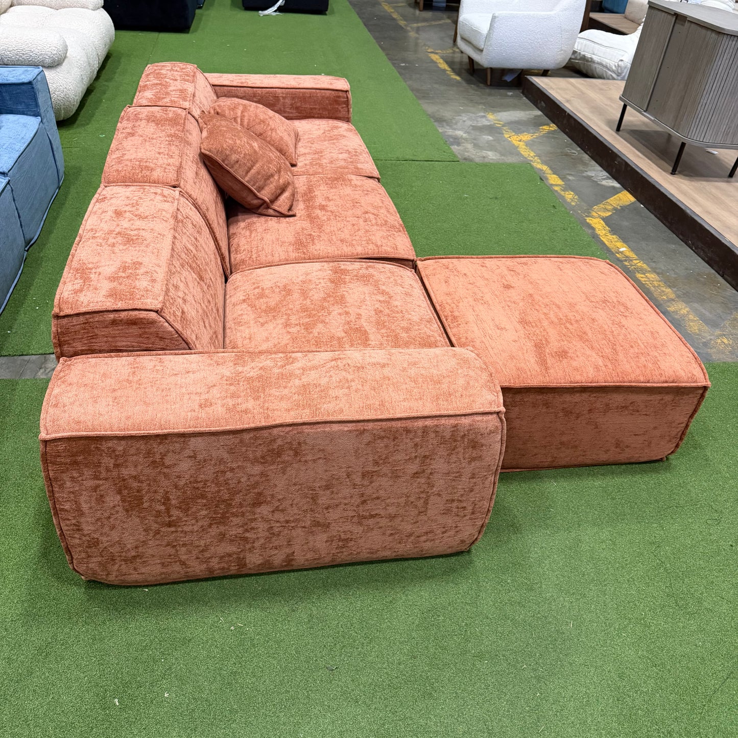 M1 Sectional - Performance Weave: Copper Tan