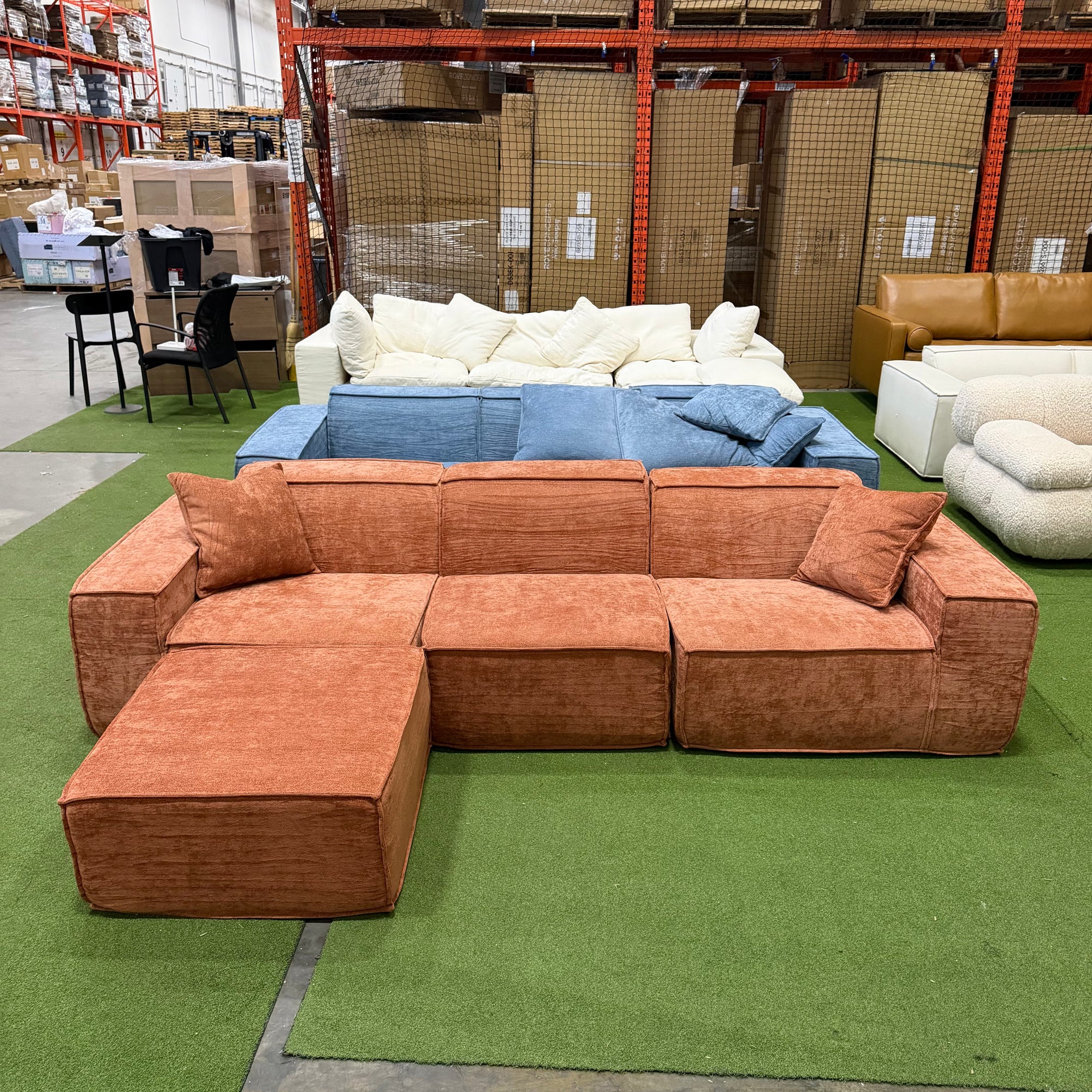 M1 Sectional - Performance Weave: Copper Tan