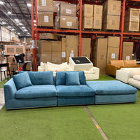 Milo Custom Open End Sofa - Plush Velvet: Solstice