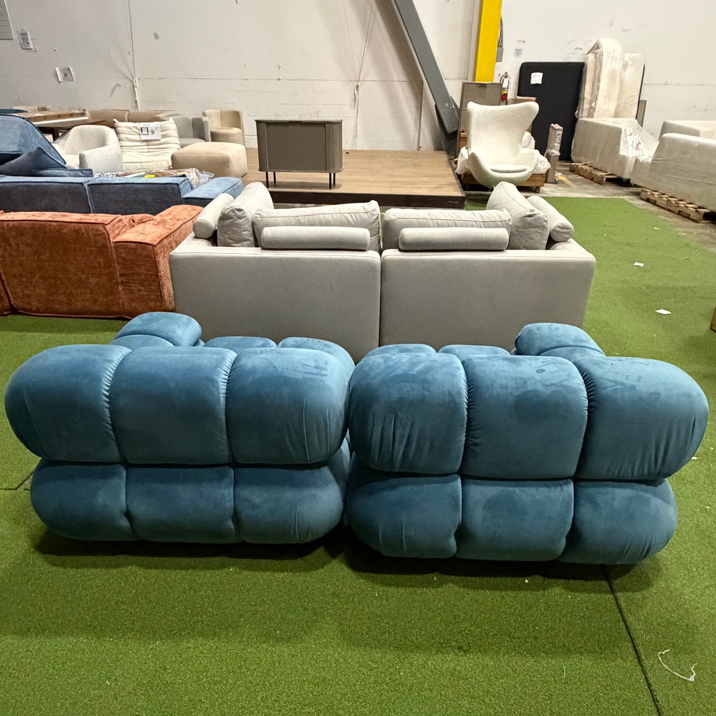 Belia Custom Loveseat - Plush Velvet: Solstice